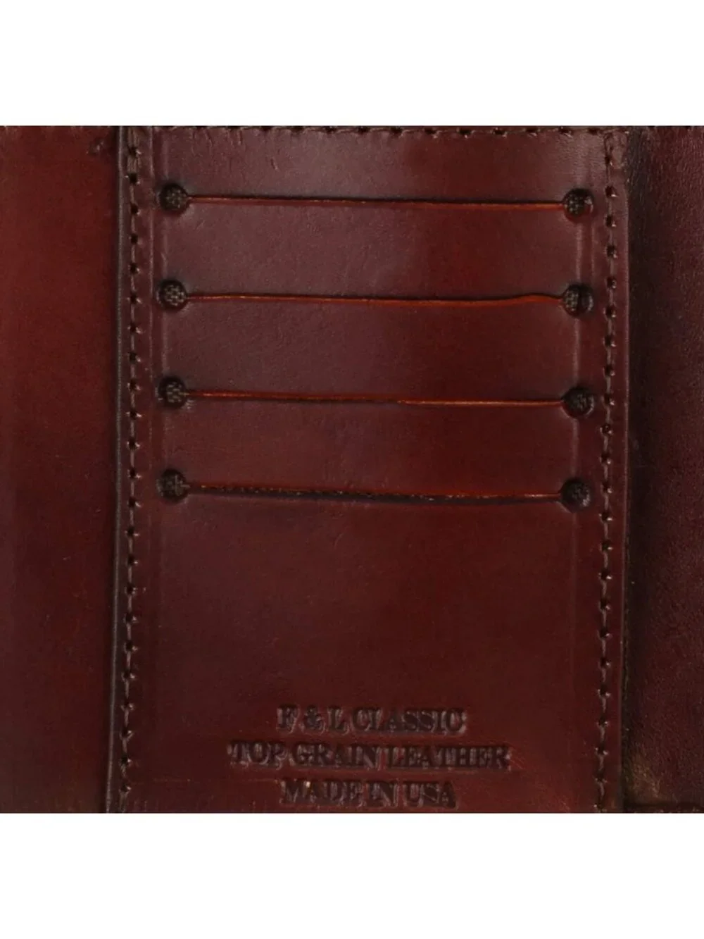 Vintage Biker Tri-fold Leather Wallet with RFID Blocking & Steel Chain, Brown